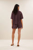 By-Bar mara linen blouse plum